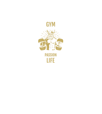 Gym passion life- kigyúrt viking minta fehér pólón