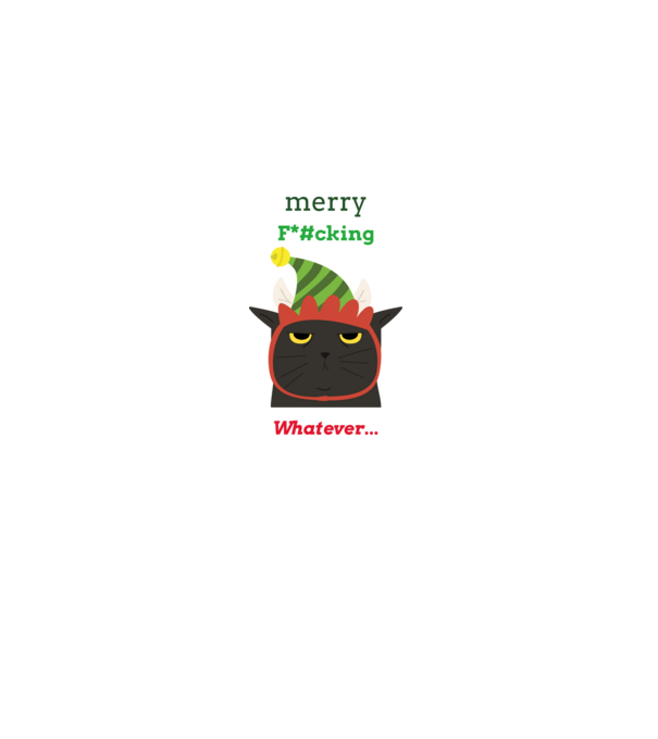 Merry fucking whatever-antiszociális cica minta szürke pólón