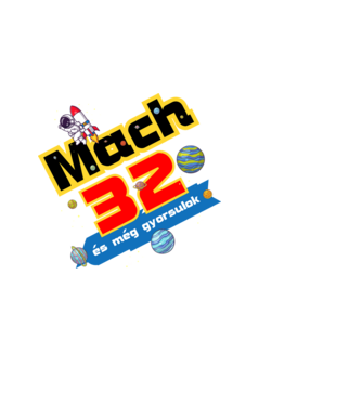 mach 32 és még gyorsulok, születésnapi minta űrhajós minta fekete pólón