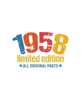 1958 limited edition ,all original parts, retro születésnapi évszám minta fehér pólón