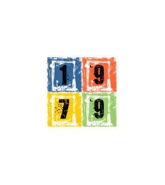 grunge number, szám 1979 minta fekete pólón