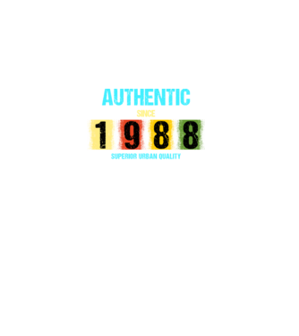 AUTHENTIC SINCE 1988, SUPERIOR URBAN QUALITY, 1988-BaN SZÜLETETT minta fekete pólón