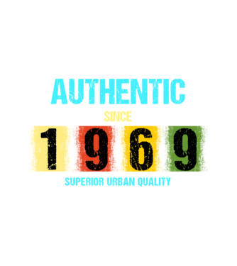 AUTHENTIC SINCE 1969, SUPERIOR URBAN QUALITY, 1969-BEN SZÜLETETT minta fehér pólón