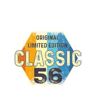 original classic limited edition embléma 56 éves születésnapra minta fehér pólón