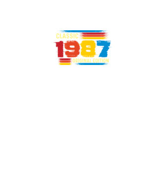 classic, original edition, retro, vintage évszám, születésnapi dátum, 1987 minta fekete pólón
