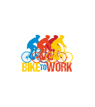 BIKE TO WORK BICAJOZZ A MUNKÁBA fiúk minta fekete pólón