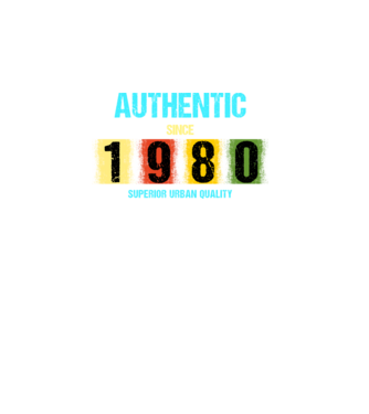 AUTHENTIC SINCE 1980, SUPERIOR URBAN QUALITY, 1980-BAN SZÜLETETT minta fekete pólón