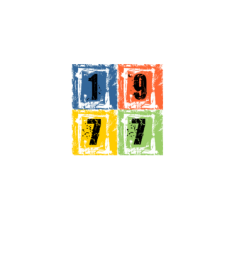 grunge number, szám 1977 minta fekete pólón