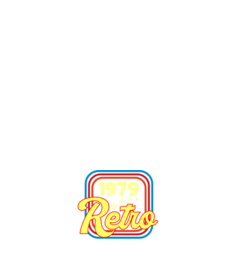 retro születésnapi felirat dátummal 1979 minta fehér pólón