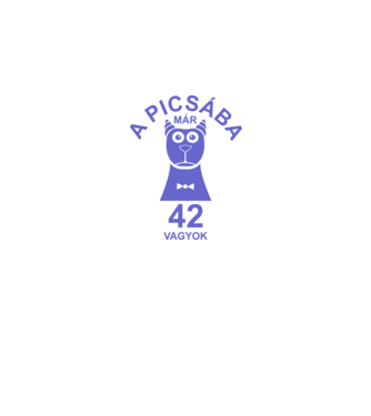 A PICSÁBA már 42 vagyok minta fehér pólón