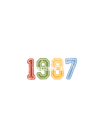 born in 1987 születésnapi felirat minta fekete pólón