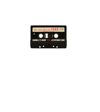 retro audio kazetta, best of the year, születésnapi magnókazetta, 1986 minta fehér pólón