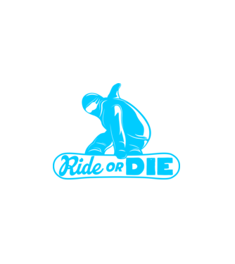RIDE OR DIE SNOWBOARD, téli extrém sport minta fekete pólón