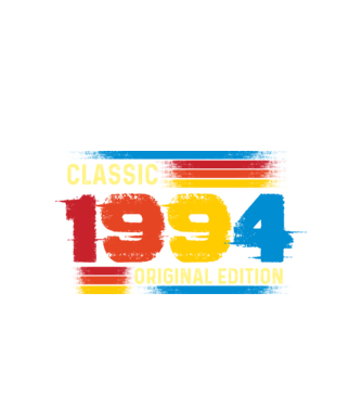 classic, original edition, retro, vintage évszám, születésnapi dátum, 1994 minta fehér pólón