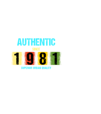 AUTHENTIC SINCE 1981, SUPERIOR URBAN QUALITY, 1980-BAN SZÜLETETT minta fekete pólón