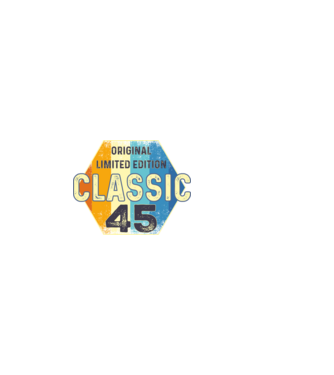 original classic limited edition embléma 45 éves születésnapra minta sötétkék pólón