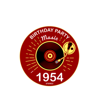 BIRTHDAY PARTY MUSIC, BAKELIT LEMEZJÁTSZÓ 1954 STEREO minta homokszín pólón