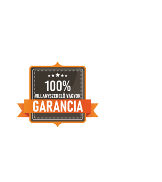 GARANCIA 100% VILLANYSZERELŐ VAGYOK minta fehér pólón