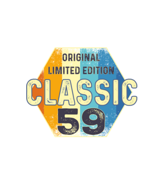original classic limited edition embléma 59 éves születésnapra minta fehér pólón