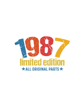 1987 limited edition ,all original parts,retro születésnapi évszám minta fekete pólón