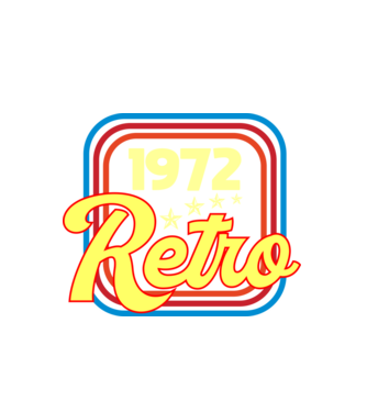 retro születésnapi felirat dátummal 1972 minta fehér pólón