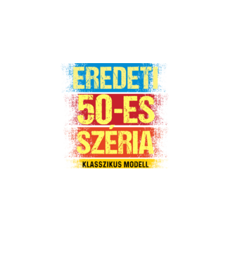 EREDEDI 50-ES SZÉRIA KLASSZKUS MODELL, RETRO SZÜLETÉSNAP minta fekete pólón