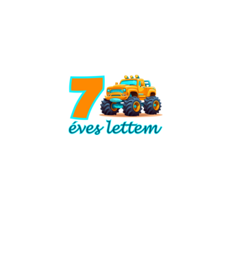 7 éves lettem monster truck minta szürke pólón