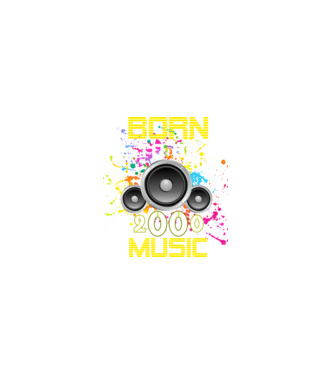 born to be music 2000-ben született minta fekete pólón