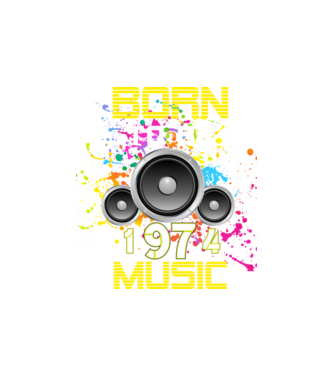 born to be music 1974-ben született minta homokszín pólón