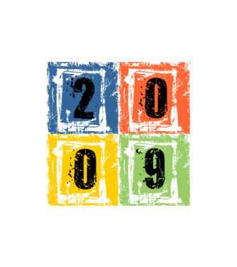 grunge number, szám 2009, évszám minta homokszín pólón