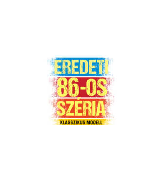 EREDEDI 86-OS SZÉRIA KLASSZKUS MODELL, RETRO SZÜLETÉSNAP minta fekete pólón