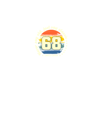 never say old, just say classic, retro, vintage, szülinapi embléma, szám, 68 minta királykék pólón
