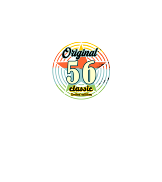 original classic, limited edition, születésnapi embléma, 56 éves minta fekete pólón
