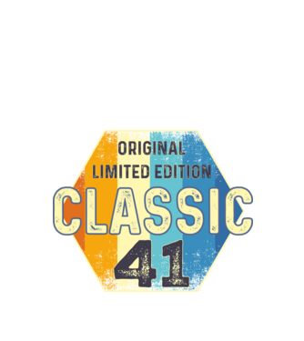 original classic limited edition embléma 41 éves születésnapra minta fekete pólón