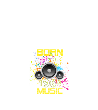 born to be music , 1964-ben született, születésnapi póló minta fekete pólón