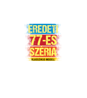 EREDEDI 77-ES SZÉRIA KLASSZKUS MODELL, RETRO SZÜLETÉSNAP minta fekete pólón