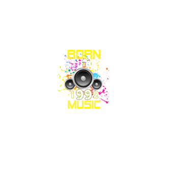 born to be music 1992-ben született, zenés születésnapi minta minta fekete pólón