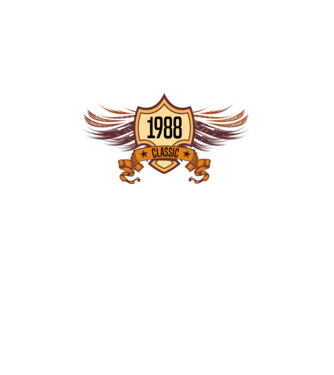 classic szülinapi embléma 1988 minta fekete pólón
