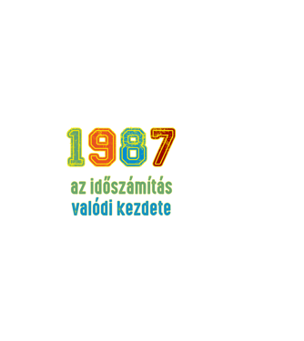az időszámítás valódi kezdete 1987 minta sötétkék pólón
