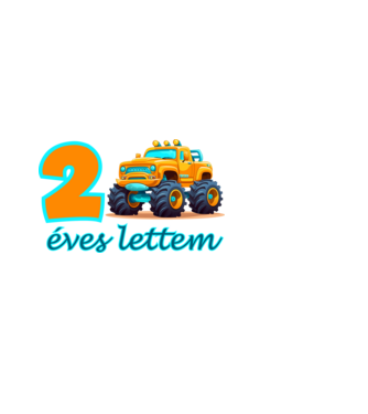 2 éves lettem monster truck minta fekete pólón