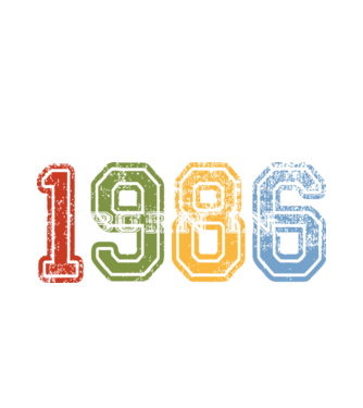 born in 1986 születésnapi felirat minta fehér pólón