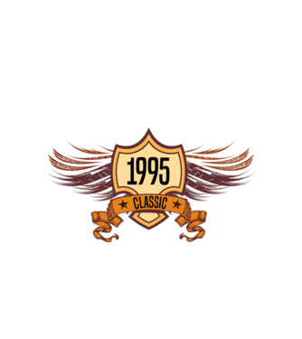 classic szülinapi embléma 1995 minta fehér pólón