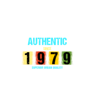AUTHENTIC SINCE 1979, SUPERIOR URBAN QUALITY, 1979-BEN SZÜLETETT minta fehér pólón
