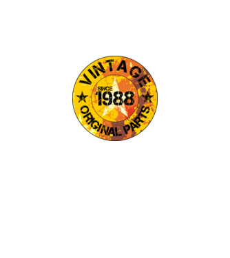CIRCLE EMBLEM vintage , kör alakú embléma , évszám, 1988 minta fekete pólón