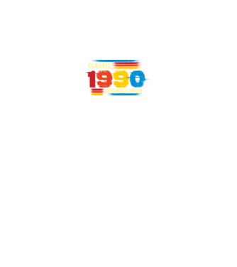 classic, original edition, retro, vintage évszám, születésnapi dátum, 1990 minta fekete pólón
