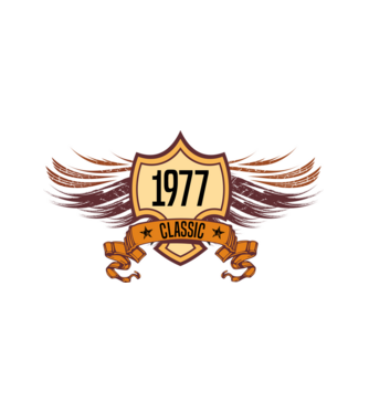 classic szülinapi embléma 1977 minta fehér pólón