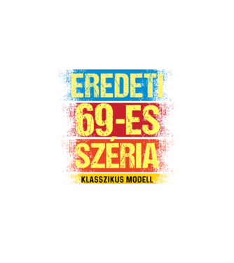 EREDEDI 69-ES SZÉRIA KLASSZKUS MODELL, RETRO SZÜLETÉSNAP minta fekete pólón