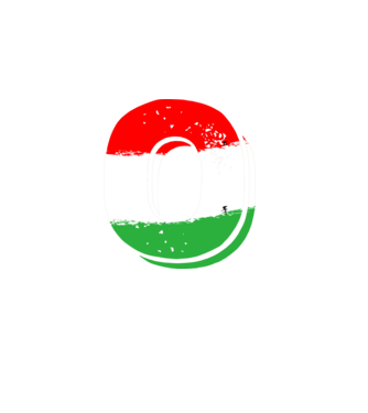 magyar trikolor, piros fehér zöld szám 0 minta fekete pólón