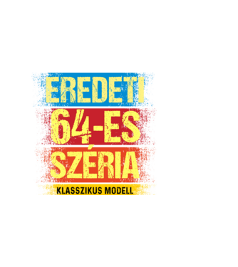 EREDEDI 64-ES SZÉRIA KLASSZKUS MODELL, RETRO SZÜLETÉSNAP minta fekete pólón