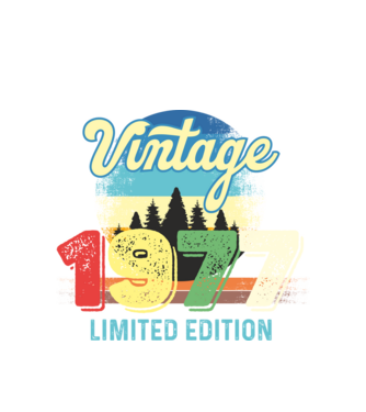 vintage évszám, limited edition, 1977-ben születetteknek minta fehér pólón